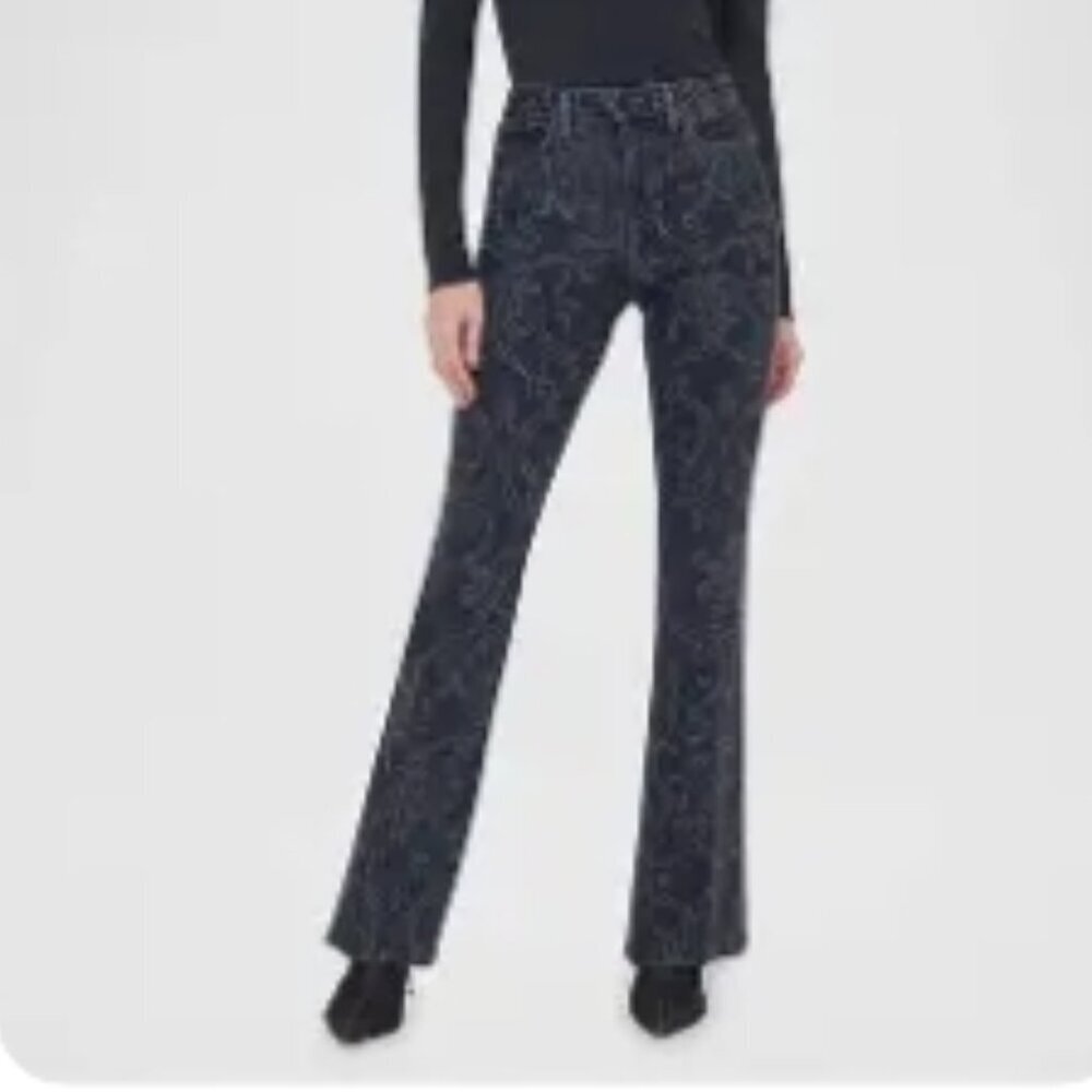 L’Agence Marty High-Rise Flare Jeans – Damask Black – Size 24 – NWOT